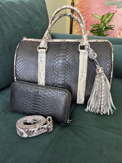 Bag and matching wallet - Genuine Snakeskin Leather