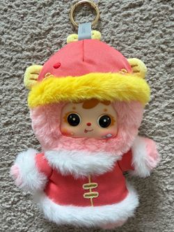 Samuel Horse Year Big Luck Plush Keychain Three Little Hairs New Year Pink Doll
