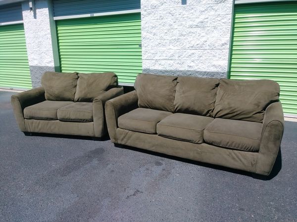 Olive Green Sofa Couch And Loveseat For In Mount Pleasant Sc Offerup