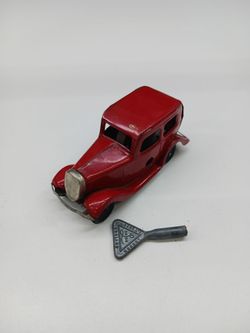 Tri-Ang Minic Ford Saloon tin clockwork toy car 1950s