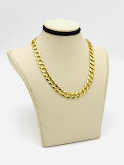 10K YELLOW GOLD CUBAN CURB LINK CHAIN NECKLACE 23.33 GRAMS USED