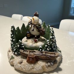 Christmas snowman figurine with handmade elements