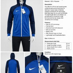 Brand new Nike Dri-FIT Full-Zip Hoodie Jacket – Size M.