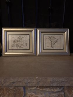 2 Vintage Framed Maps