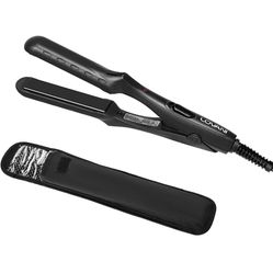 Mini Portable Flat Iron Tourmaline Ceramic Dual Voltage Travel Iron for Worldwide Use LED Indicator LOVANI Hair Straightener (Ceramic Mini)