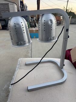 Dual Head Food Heat Lamp Warmer Stand