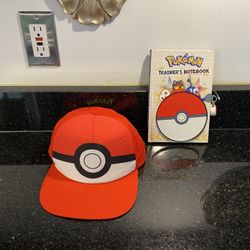  Nintendo Pokémon Ball Hiphop Baseball Cap for Youth &  Trainer's Notebook