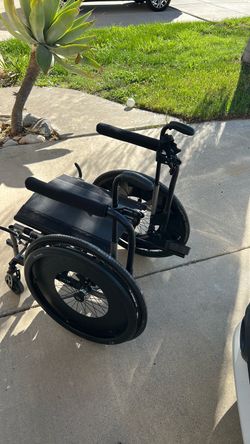 Black Manual Wheelchair with Wide Tires