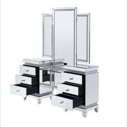 Glam Vanity With Full Length Mirror Firm Price $1,399 Brand New In Box Financing Available 