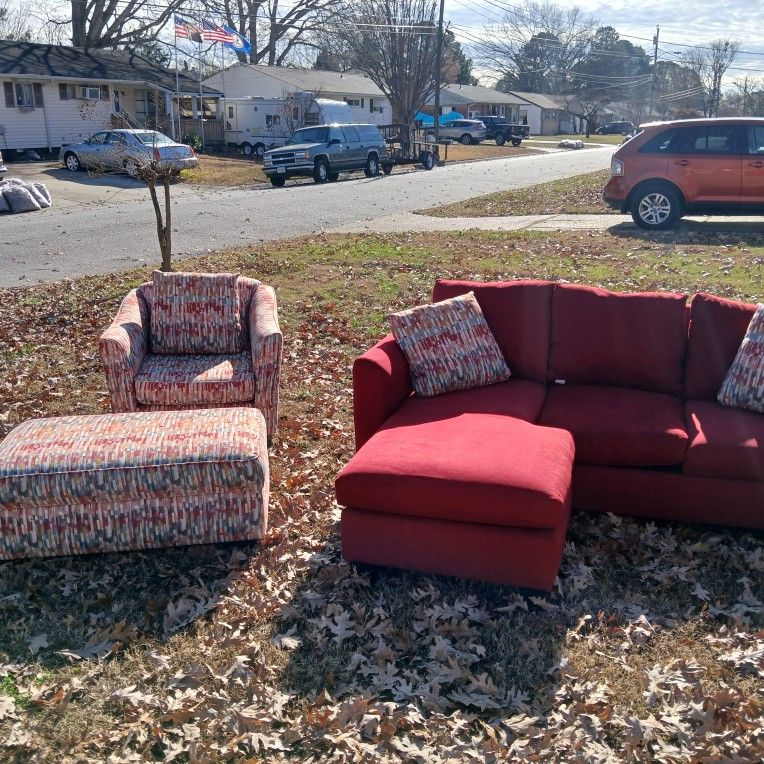 2 Piece Jude Sofa Lounger W/Chair And Storage Ottoman