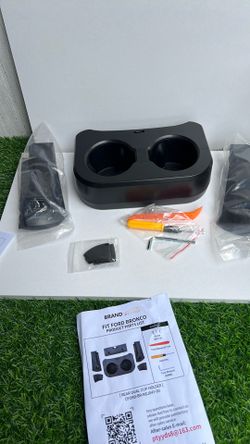 PTYYDS Soporte doble trasero compatible con Ford Bronco 2021-2024 de 2/4 puertas, extraíble para portavasos trasero, no para deporte, ABS, repuesto pa
