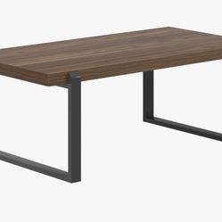 Modern Rustic Coffee Table, 44 Inch Wood & Metal Center Table, Industrial Retro Cocktail Tea Table For Living Room