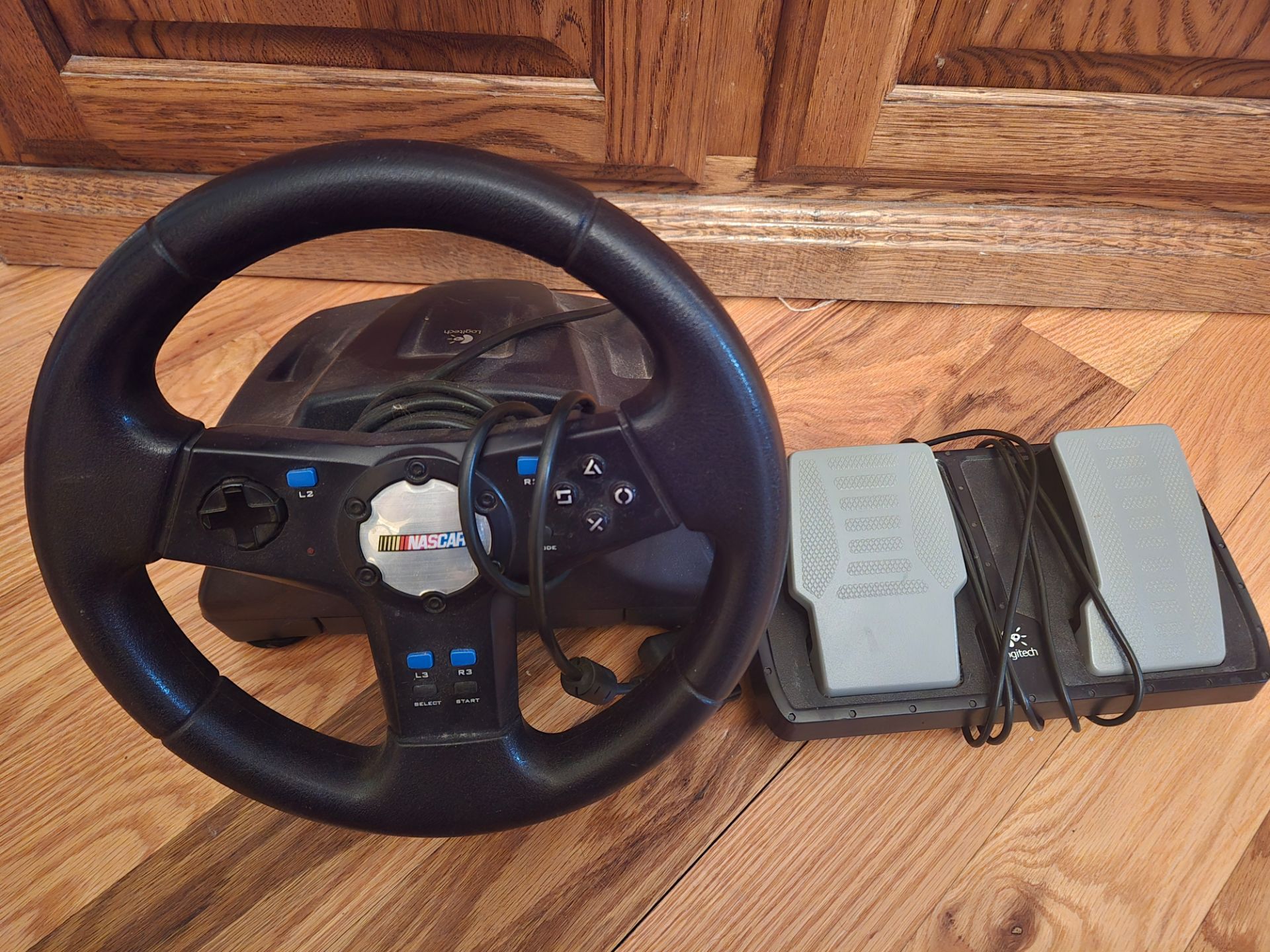 Logitech racing wheel and pedals for PS2