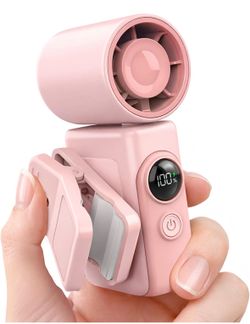 Pink Clip-On Portable Fan Rechargeable Mini Stroller Fan