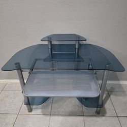 Glass/Metal Computer Desk