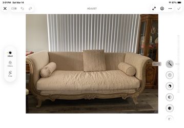 French Provincial Carved Wood Sofa