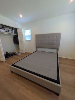 Queen Upholstered Bed Frame with Headboard
