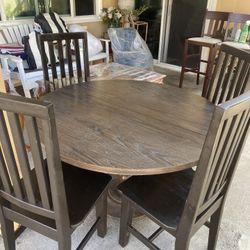 Diner Table 4 Chairs Buena Condición Oak Color Metal Base . 