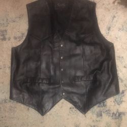 Scully XL Black Leather Vest