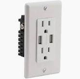 15 Amp USB Tamper resistant decora charger