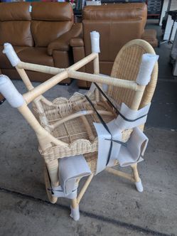 Kathy Kuo Home Rattan Chairs - Set of 2