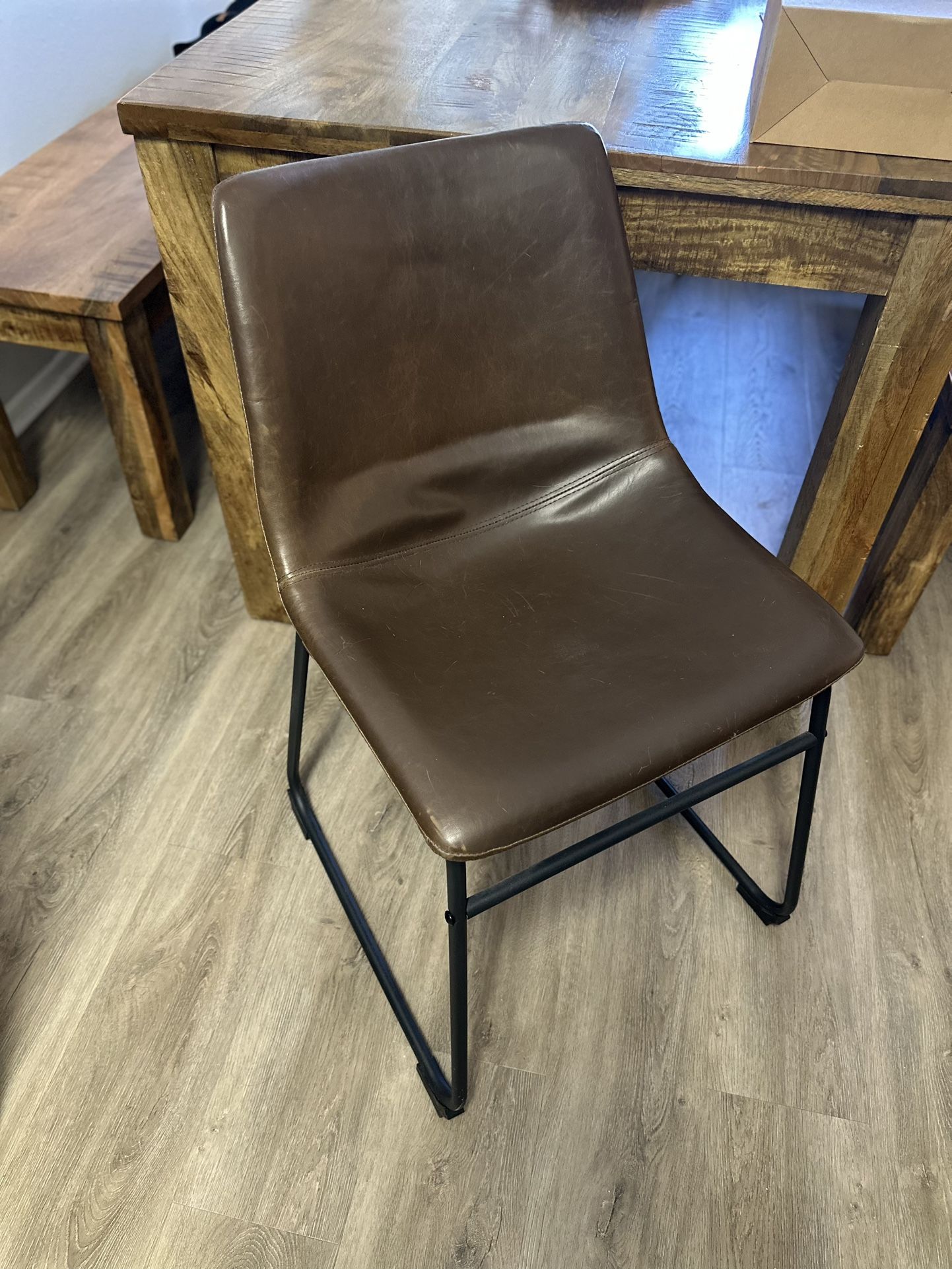 Leatherette And Metal Chairs (2)