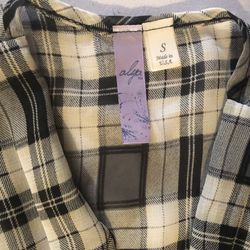 Alya Women's Small Open Front  Plaid Kimono