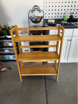 Folding solid wood shelve/book case/display stand