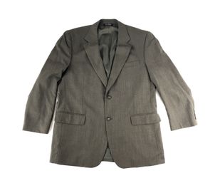 JOS A BANK Ash Gray 2 Button Sport Coat Jacket Herringbone Blazer 100% Wool 44R
