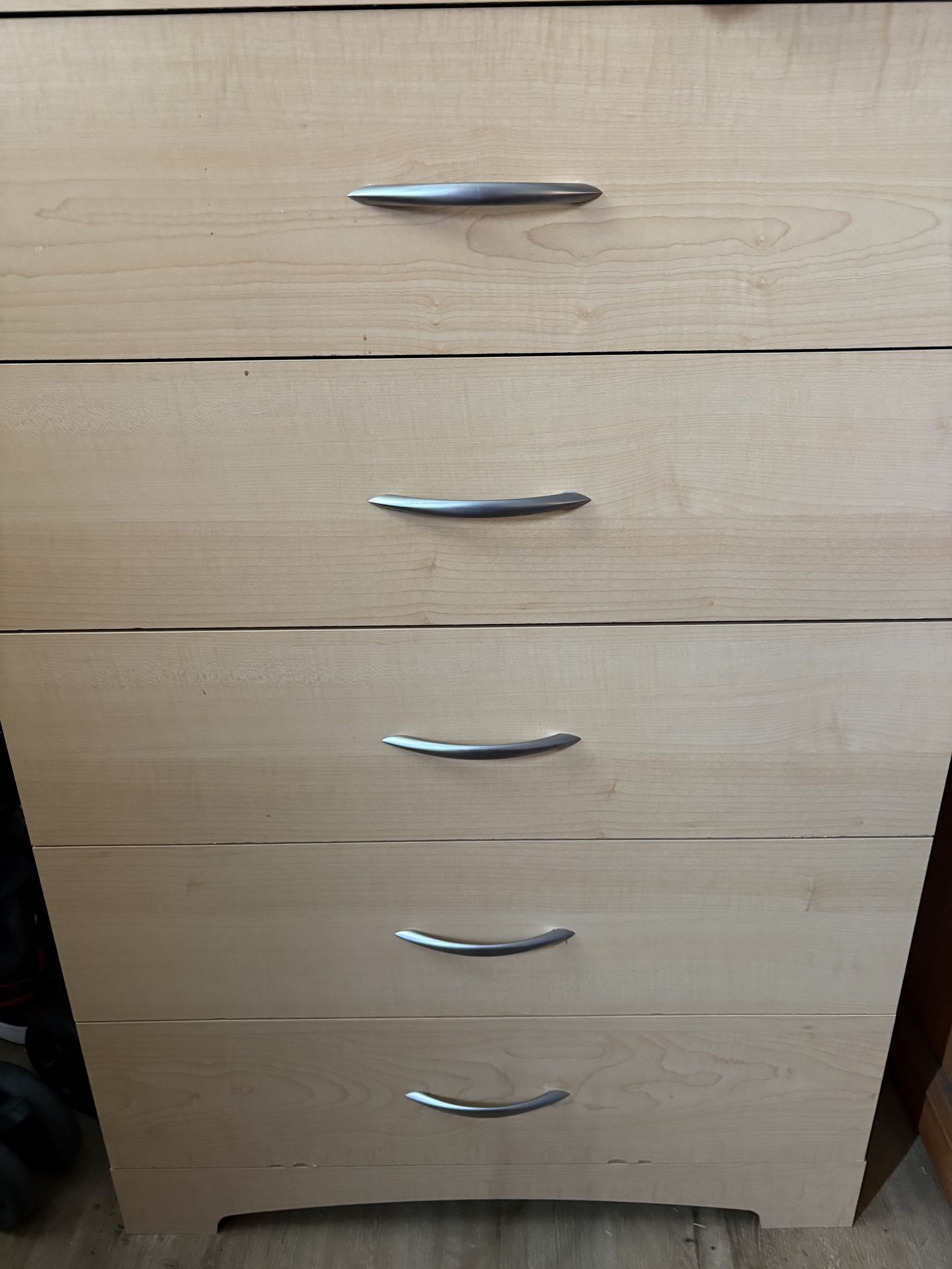 Full size bedframe $50 and a coffee table that I using it as a TV stand $100 and a five drawer dresser$50