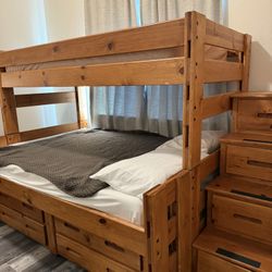 Scandinavian Twin Over Full With Trundle And Storage 