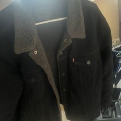 Xl levi wool lined denim jacket 