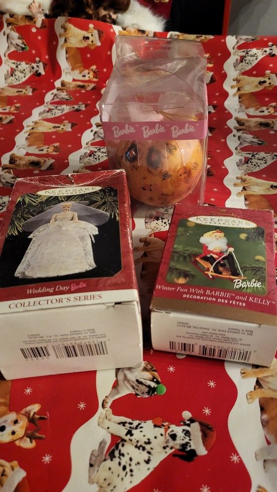 Vintage Barbie Christmas Ornaments 