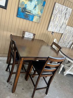 Counter Height Dining Table with 4 Chairs