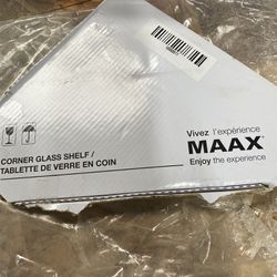 Maxx  Corner Glass Shelf With Hardware  Good Condition 