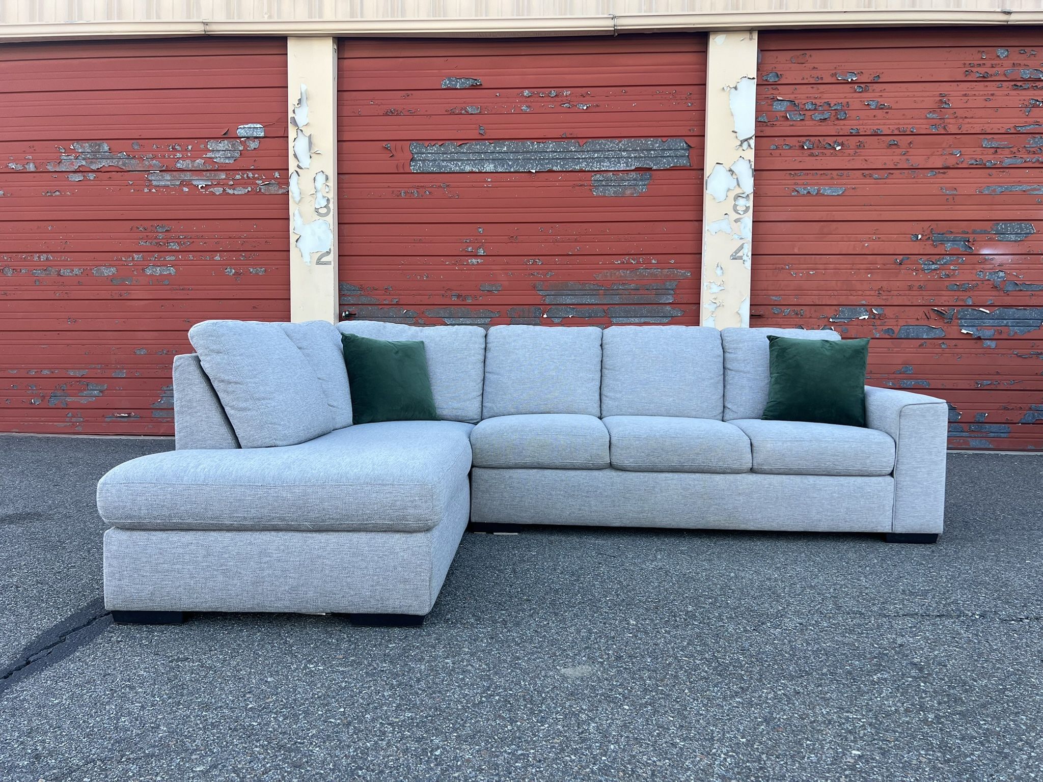 Living Spaces Gray Sectional Sofa Couch