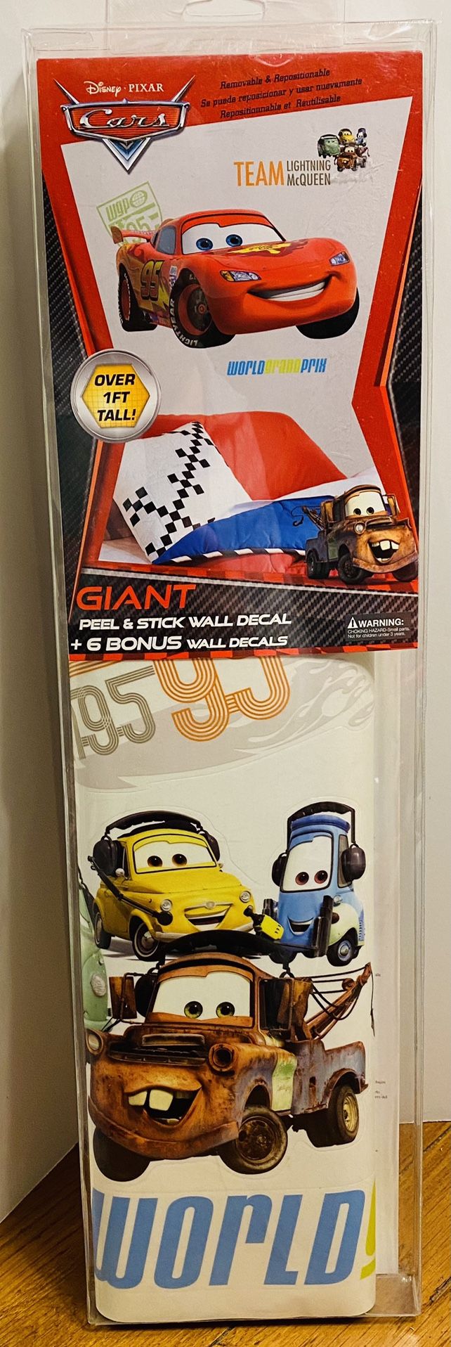 Disney Cars Giant Peel & Stick Wall Decal + 6 Bonus Wall Decals