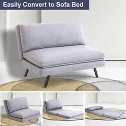 Convertible Sofa Bed,Memory Foam Convertible Futon Sofa Chair Bed,Modern Folding Armless Futon Sleeper Chair for Small Living Spaces, Apartment, Dorm,