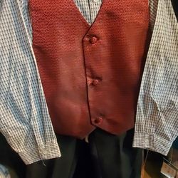 NEW Boys Red/Black 4pcs Suit Sizes 4 And 7