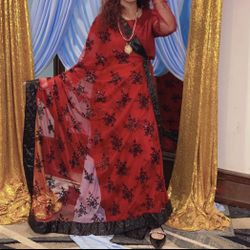 Maroon And Black Saree 