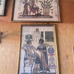 Vintage Egyptian Papyrus Pictures