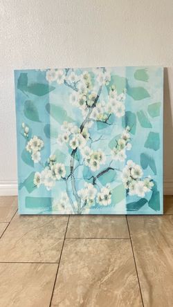 Canvas paint light blues 30x30