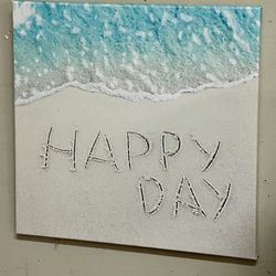 “Happy Day” Beach Canvas 12”