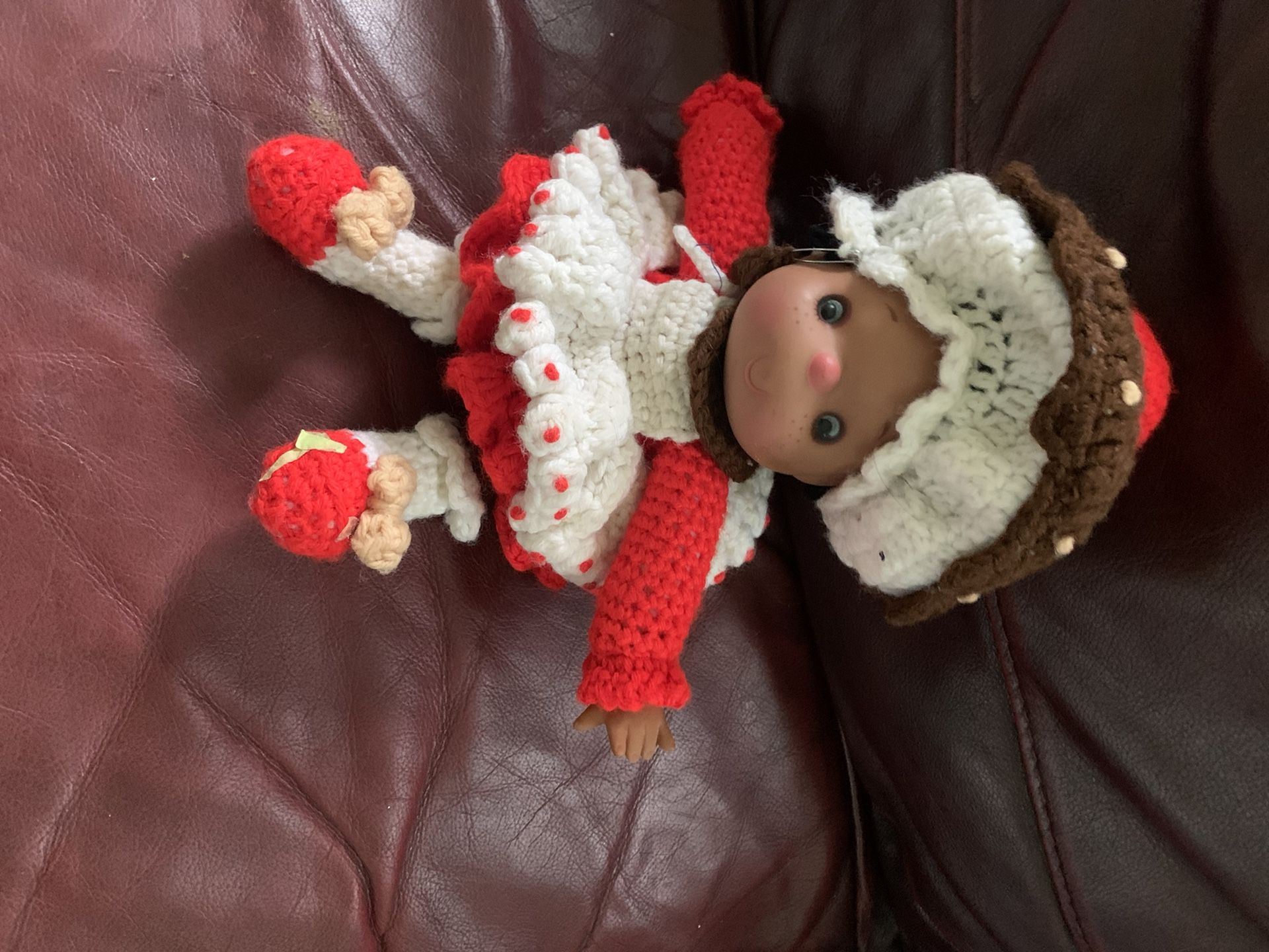 12" crochet Chocolate Sundae doll with detachable hat