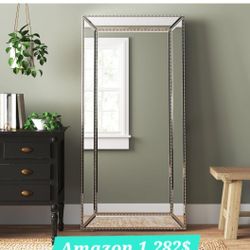 Silver Over Sized Floor Mirror  for Bedroom & Living Roo