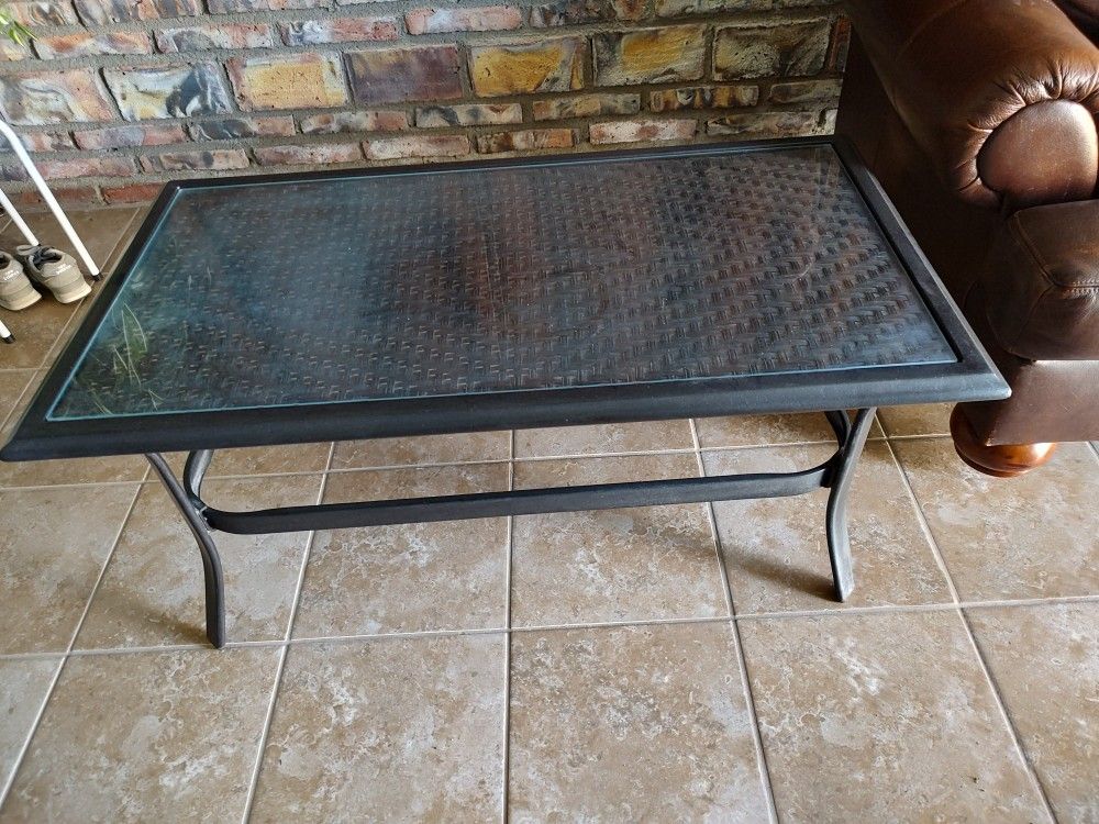 Metal And Glass Coffee Table 