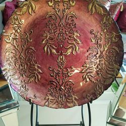 Ornate Decorative Plate and Stand