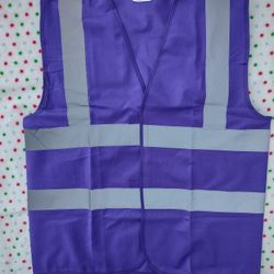 Industrial Safety Vest with Reflective Stripes, ANSI/ISEA Class 2-Purple-
