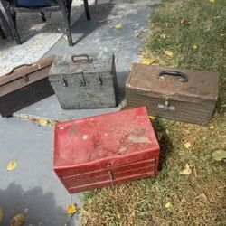 Vintage Tool Boxes Wood And Metal! $80 For All