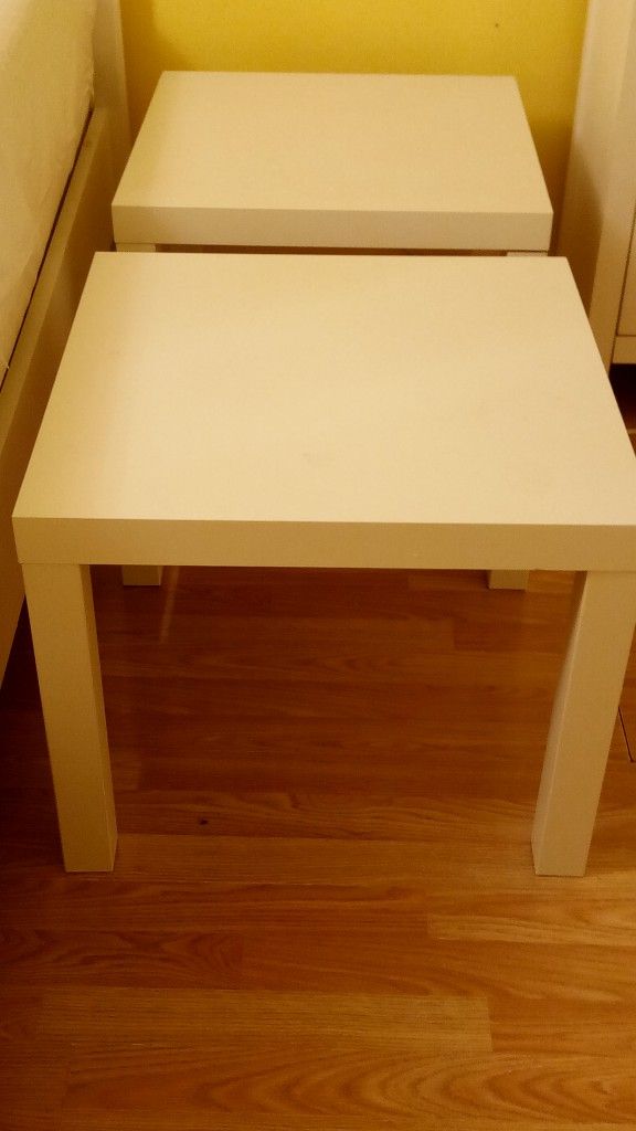 2 White Ikea Lack Tables